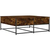 vidaXL Salontafel 100x99x40 cm bewerkt hout gerookt eikenkleurig