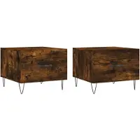 vidaXL Salontafels 2 st 50x50x40 cm bewerkt hout gerookt eikenkleurig