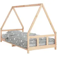 vidaXL Kinderbedframe 90x200 cm massief grenenhout