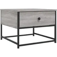 vidaXL Salontafel 51x51x40 cm bewerkt hout grijs sonoma eikenkleurig
