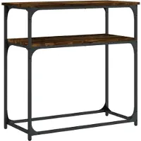 vidaXL Wandtafel 75x35,5x75 cm bewerkt hout gerookt eikenkleurig