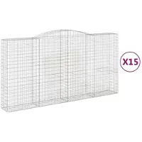 vidaXL Schanskorven 15 st gewelfd 400x50x200/220 cm ijzer