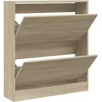vidaXL Schoenenkast 80x21x87,5 cm bewerkt hout sonoma eikenkleurig