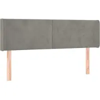 vidaXL Hoofdbord met randen 147x16x78/88 cm fluweel lichtgrijs