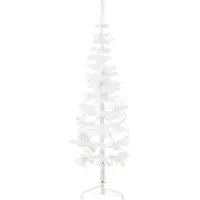 vidaXL Kunstkerstboom half met standaard smal 120 cm wit