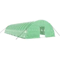 vidaXL Kas met stalen frame, groen, 96 m², 16x6x2,85 m