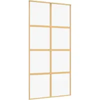 vidaXL Schuifdeur 102,5x205 cm helder ESG-glas en aluminium goudkleur
