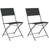 vidaXL Opklapbare stoelen, 2 stuks, zwart staal en Textilene