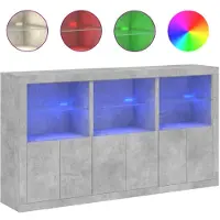 vidaXL Dressoir met LED-verlichting 181,5x37x100 cm betongrijs