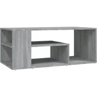 vidaXL Salontafel 100x50x40 cm bewerkt hout grijs sonoma eikenkleurig