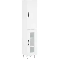 vidaXL Hoge kast 34,5x34x180 cm bewerkt hout wit