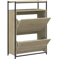 vidaXL Schoenenkast 75x34x112 cm bewerkt hout sonoma eikenkleurig