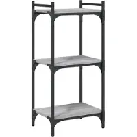 vidaXL Boekenkast 3-laags 40x30x86 cm bewerkt hout grijs sonoma