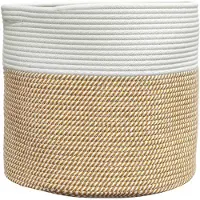 vidaXL Opbergmand Ø 40x35 cm katoen bruin en wit