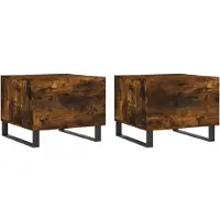 vidaXL Salontafels 2 st 50x50x40 cm bewerkt hout gerookt eikenkleurig