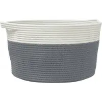 vidaXL Opbergmand Ø 40x25 cm katoen grijs en wit