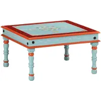 vidaXL - Salontafel - handbeschilderd - massief - mangohout - blauw