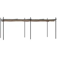 vidaXL Pergola met schuifdak, taupe, 589x292x230 cm