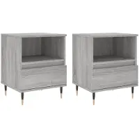 vidaXL Nachtkastjes 2 st 40x35x50 cm bewerkt hout grijs sonoma eiken