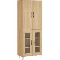 vidaXL Hoge kast 69,5x34x180 cm bewerkt hout sonoma eikenkleurig