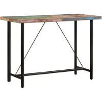 vidaXL Bartafel 150x70x107 cm massief gerecycled hout en ijzer