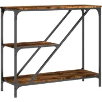 vidaXL Wandtafel 88,5x30x75 cm bewerkt hout gerookt eikenkleurig