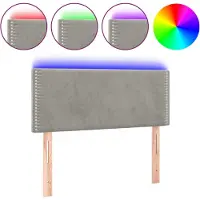 vidaXL Hoofdbord LED 100x5x78/88 cm fluweel lichtgrijs