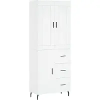 vidaXL Hoge kast 69,5x34x180 cm bewerkt hout wit