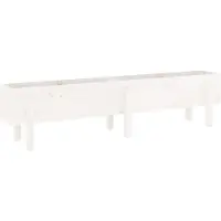 vidaXL Plantenbak verhoogd 160x30x38 cm massief grenenhout wit