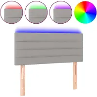 vidaXL Hoofdbord LED 90x5x78/88 cm stof lichtgrijs