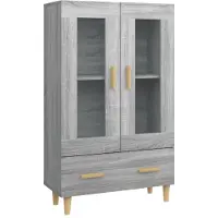 vidaXL Hoge kast 70x31x115 cm bewerkt hout grijs sonoma eikenkleurig
