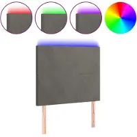 vidaXL Hoofdbord LED 90x5x118/128 cm fluweel donkergrijs