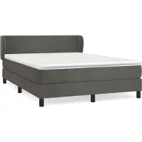 vidaXL Boxspring met matras fluweel donkergrijs 140x200 cm