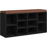 vidaXL Schoenenbank 103x30x48 cm bewerkt hout zwart