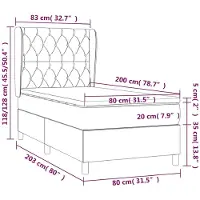 vidaXL Boxspring met matras stof donkerbruin 80x200 cm