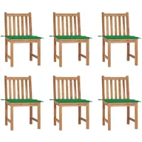 vidaXL Tuinstoelen, 6 stuks met kussens, massief teakhout