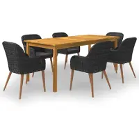 vidaXL 7-delige tuinset, zwart