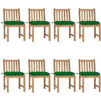 vidaXL Tuinstoelen 8 st met kussens massief teakhout