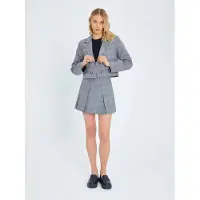 MixRay Hoge Taille Geruite Mini Rok met Rits