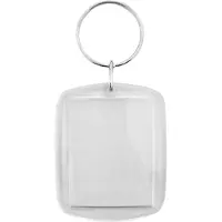 Combicraft Plexiglas sleutelhanger blanco rechthoek groot 41x52mm - 10 stuks