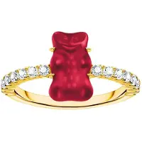 Thomas Sabo - TR2459-414-10-56 - Ring - 925 zilver - Dames - Goldbär rood - Ringmaat 56