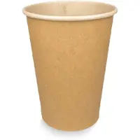TakeAware 500x Koffiebeker karton kraft 350ml - Roer staafjes koffie limonade beker melk suiker hout festival thema feest verjaardag werk lepel