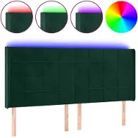 vidaXL Hoofdbord LED 183x16x118/128 cm fluweel donkergroen