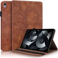 Mobigear Tablethoes geschikt voor Apple iPad 11 (2025) Hoes | Tree Bookcase + Stylus Houder - Bruin