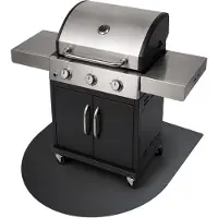Drukarnia Piga - Zwart staal Metalen barbecue mat - Rondboog Harde barbecue onderlegger - 80x70 cm - BBQ grondplaat - Barbecue onderlegger