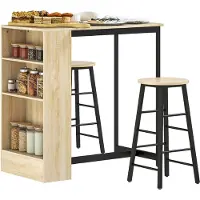 HOMCOM barset - spaanplaat - staal - 91L x 49B x 91H cm - eiken/zwart