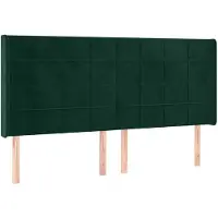 vidaXL Hoofdbord met randen 163x16x118/128 cm fluweel donkergroen