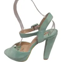 Jumex -EROTIC PUMPS-SOFTGREEN-IMITATIE SUEDE-PLATEUZOOL-HIGH HEEL-41