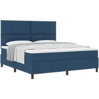 vidaXL Boxspringbed met matras en hoofdeinde, blauw, 180 x 200 cm, stof