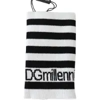 Dolce&Gabbana Black White Wool Dgmillennials Polsband herenfolie